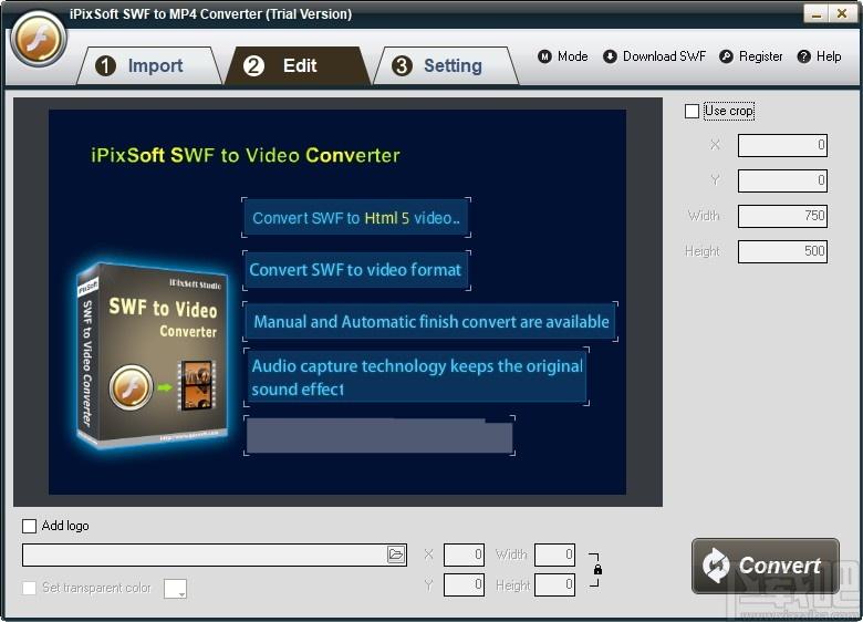 iPixSoft SWF to MP4 Converter下载,SWF转MP4软件,视频转换